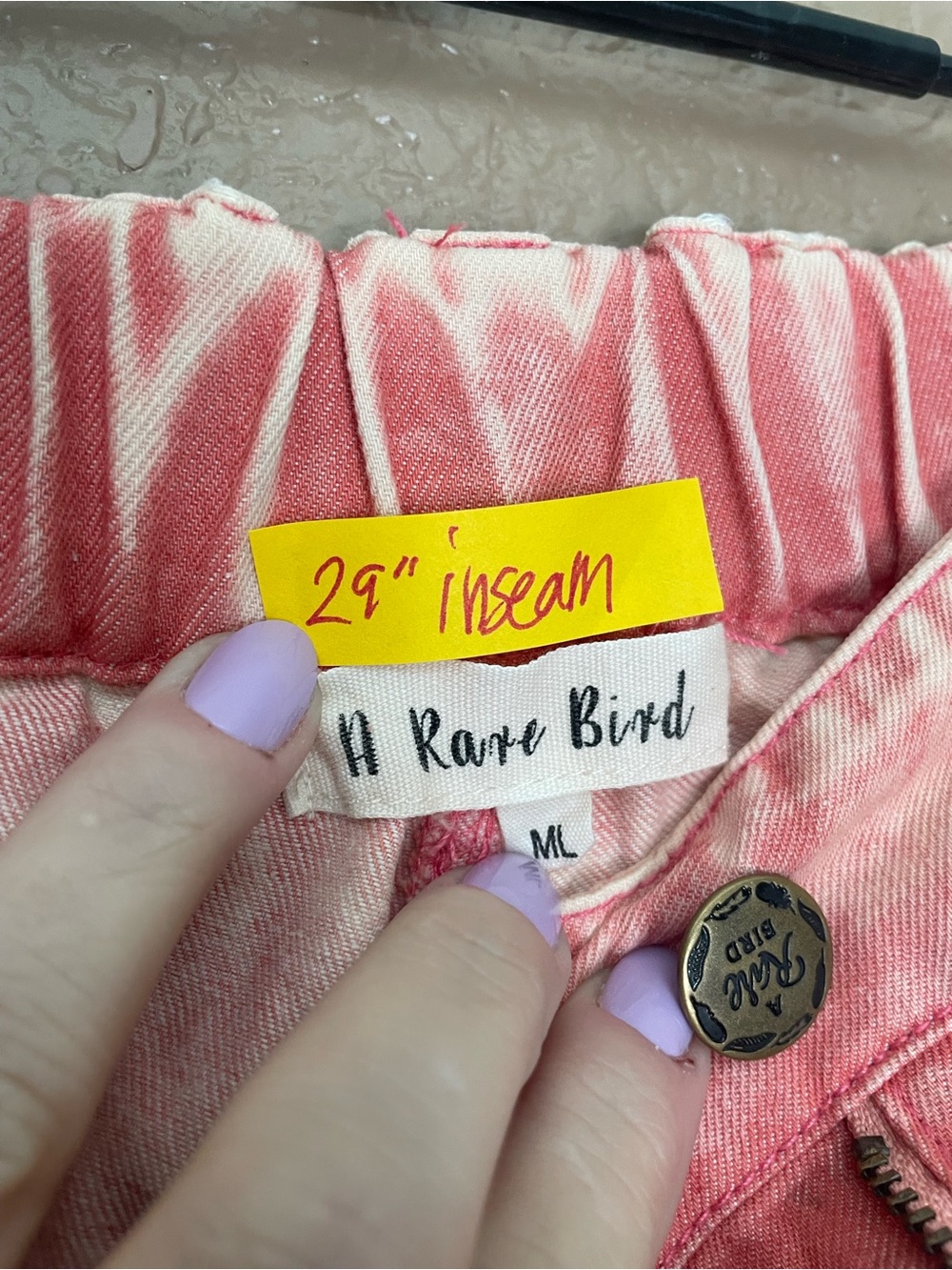 Embellished Pink Straight-Leg Patchwork Pants - Picture 3 of 5